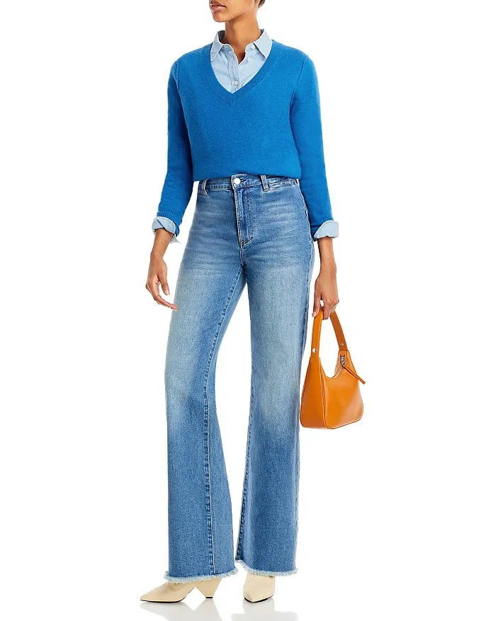 AQUA Cashmere V-Neck Cashmere Sweater