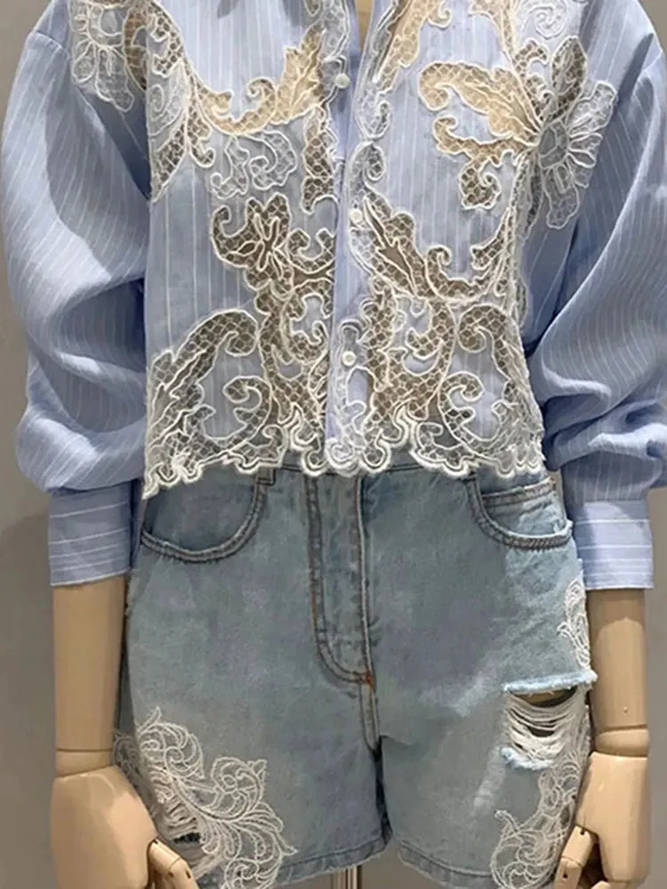Blue Collar Lace Shirt