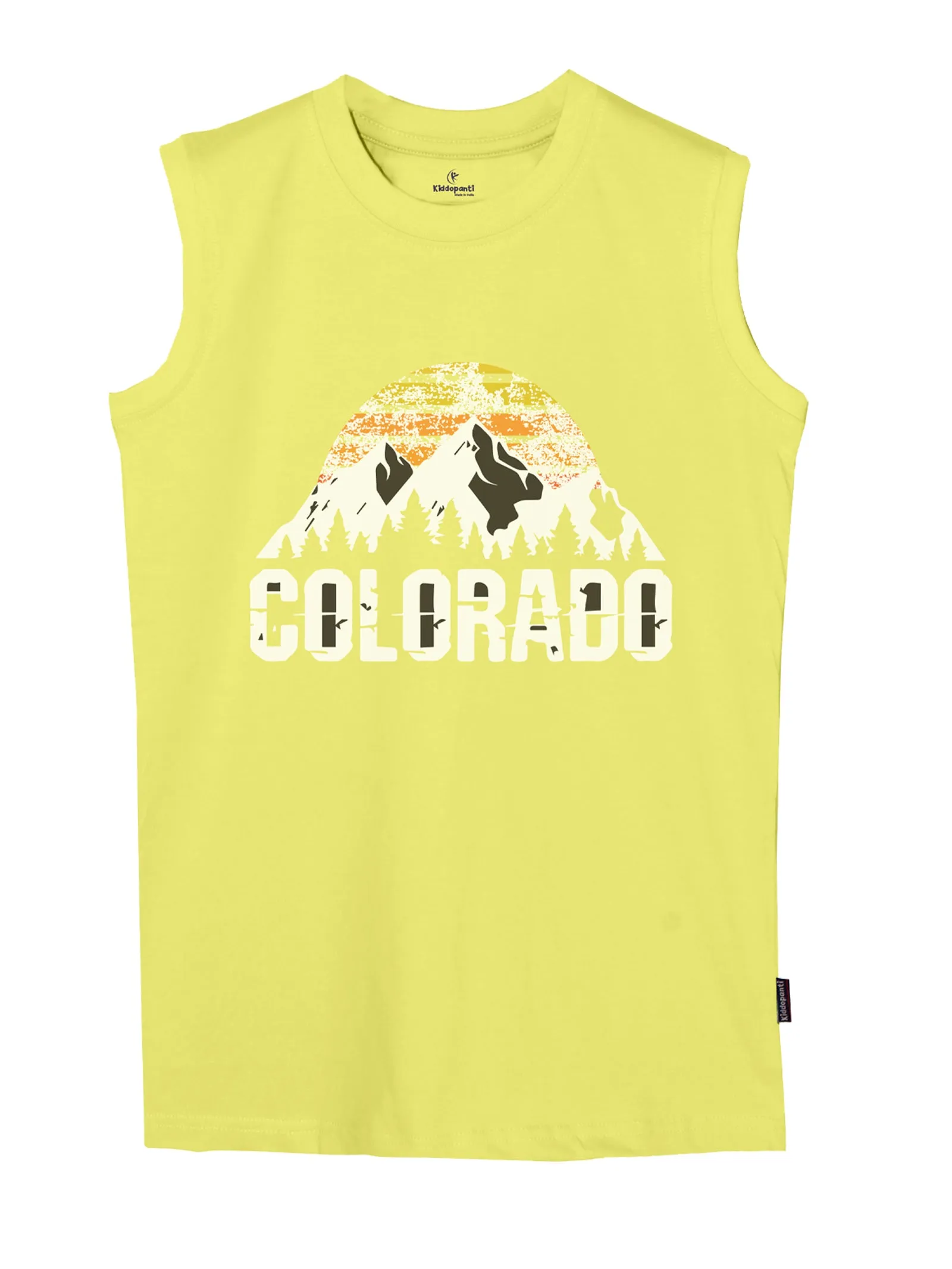 Boys Printed Sleeveless Tee & Knit Knee length Basic Short Set