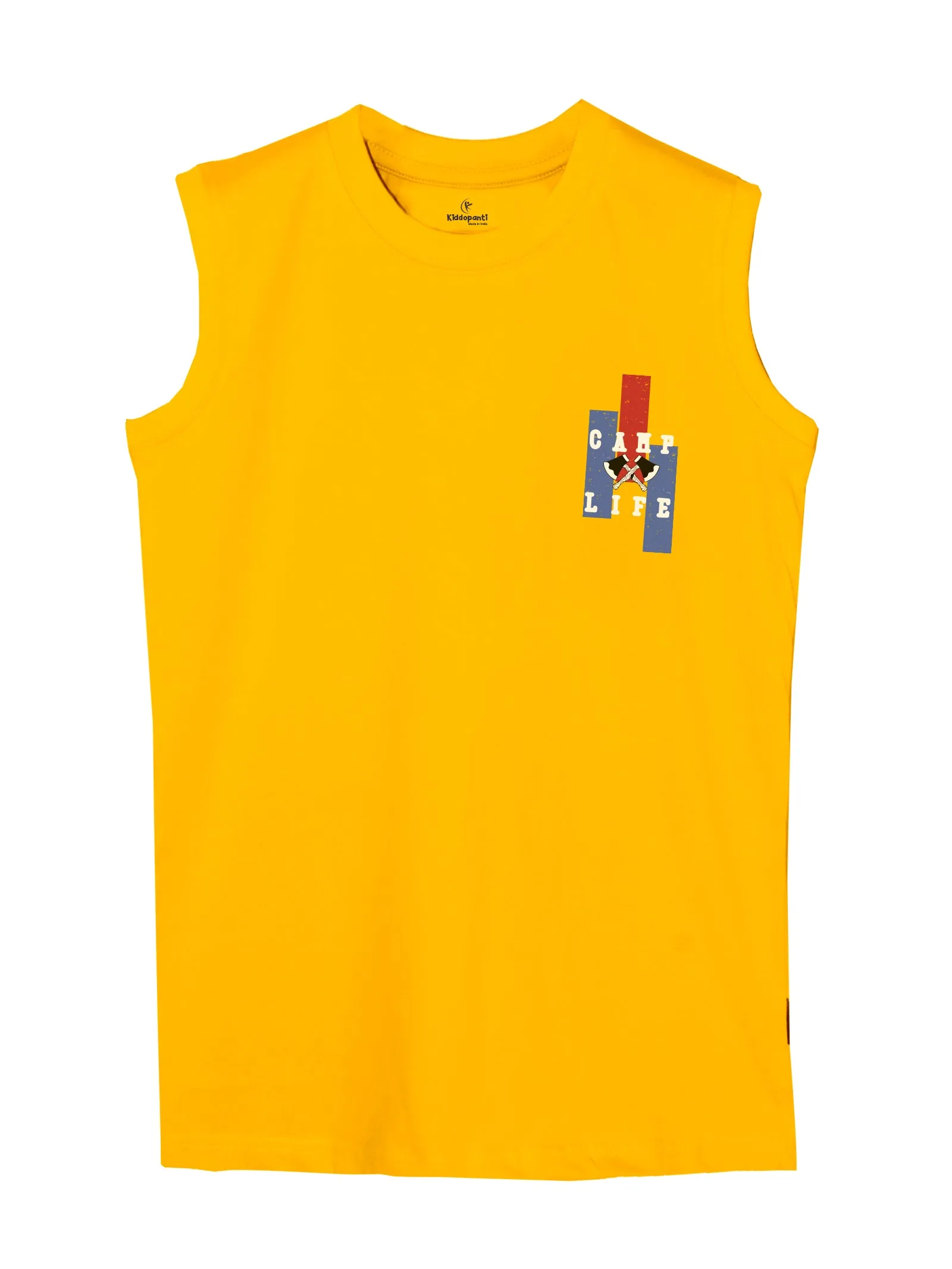 Boys Printed Sleeveless Tee & Knit Knee length Basic Short Set