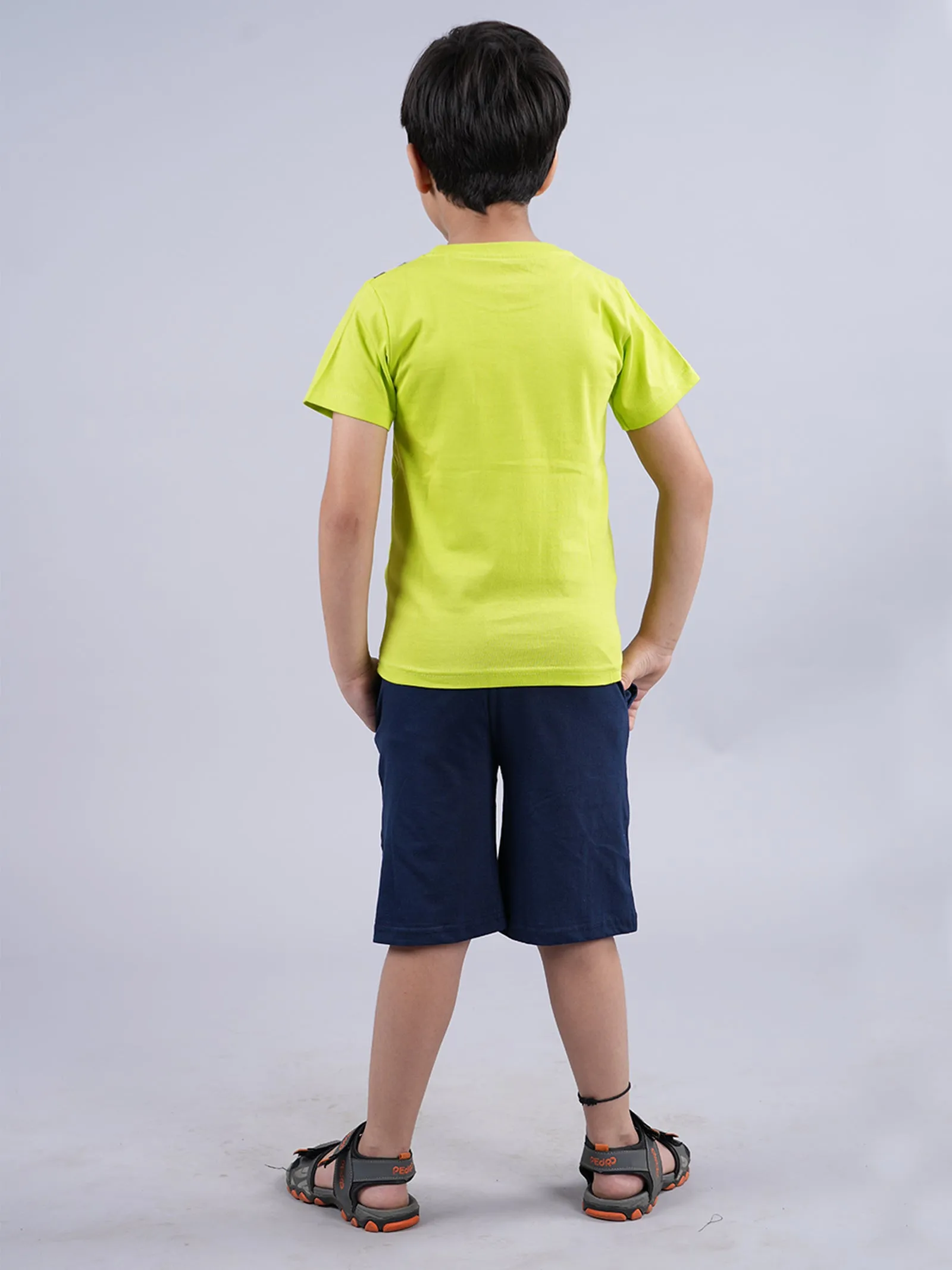 Boys Printed Tee & Knit Shorts Set