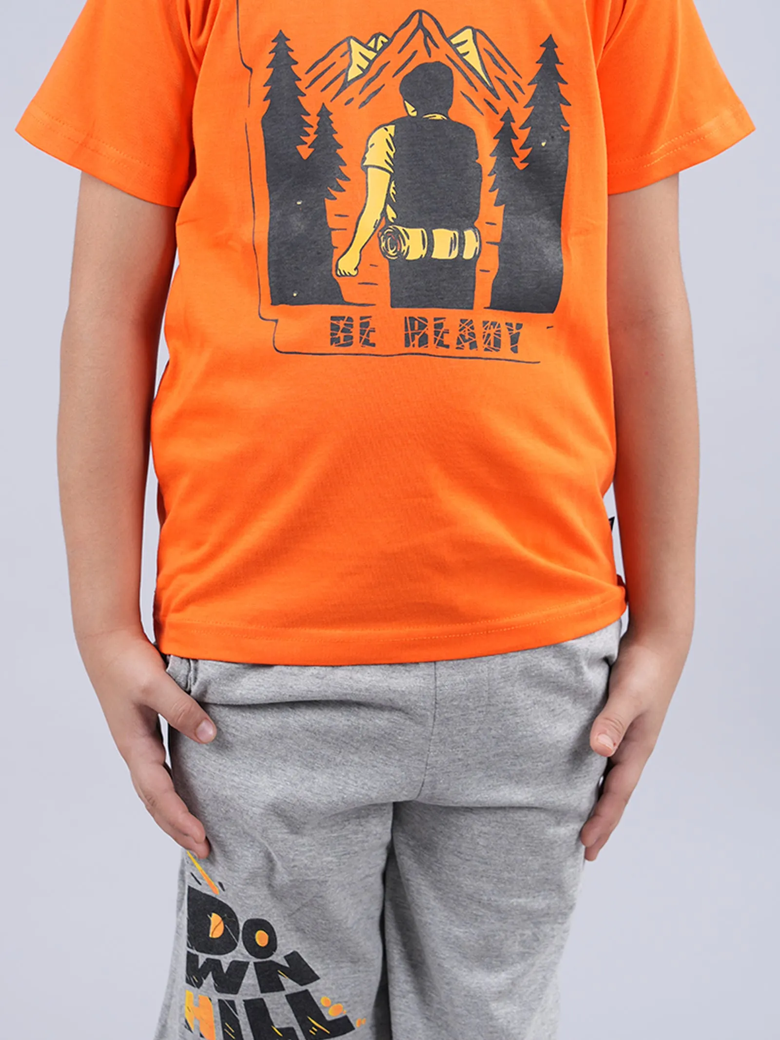 Boys Printed Tee & Knit Shorts Set