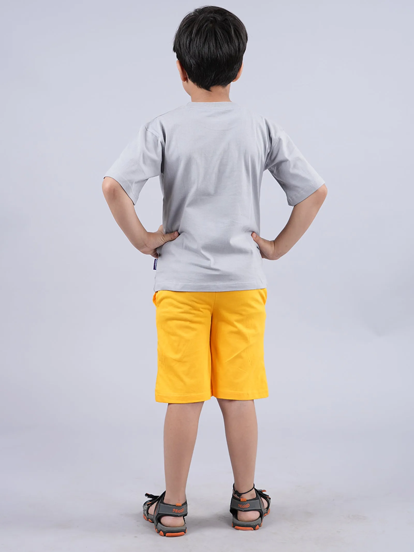 Boys Printed Tee & Knit Shorts Set