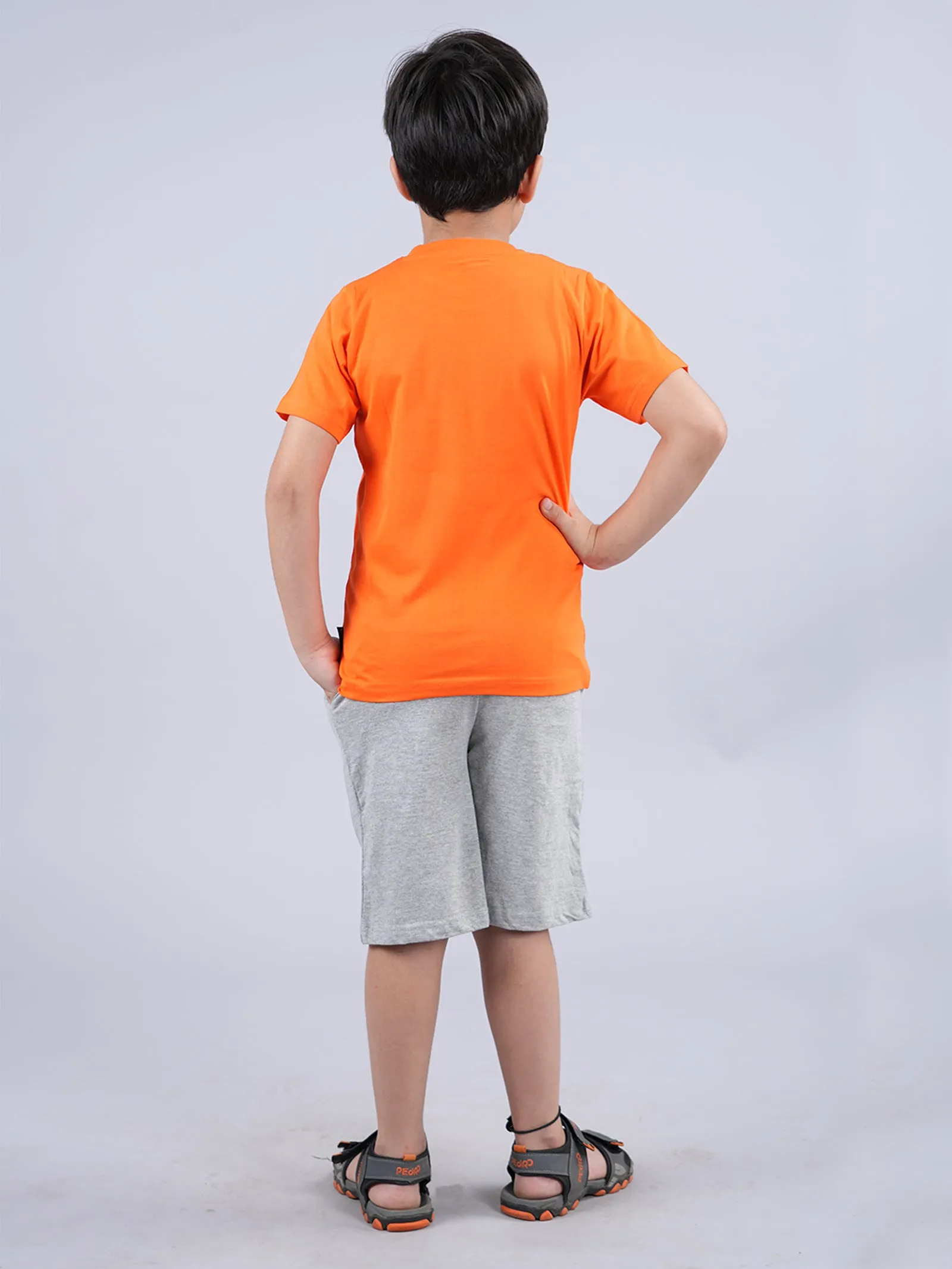 Boys Printed Tee & Knit Shorts Set
