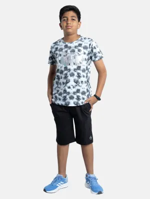 Boys Tie & Dye Printed Tee & Knit Basic Short Sets