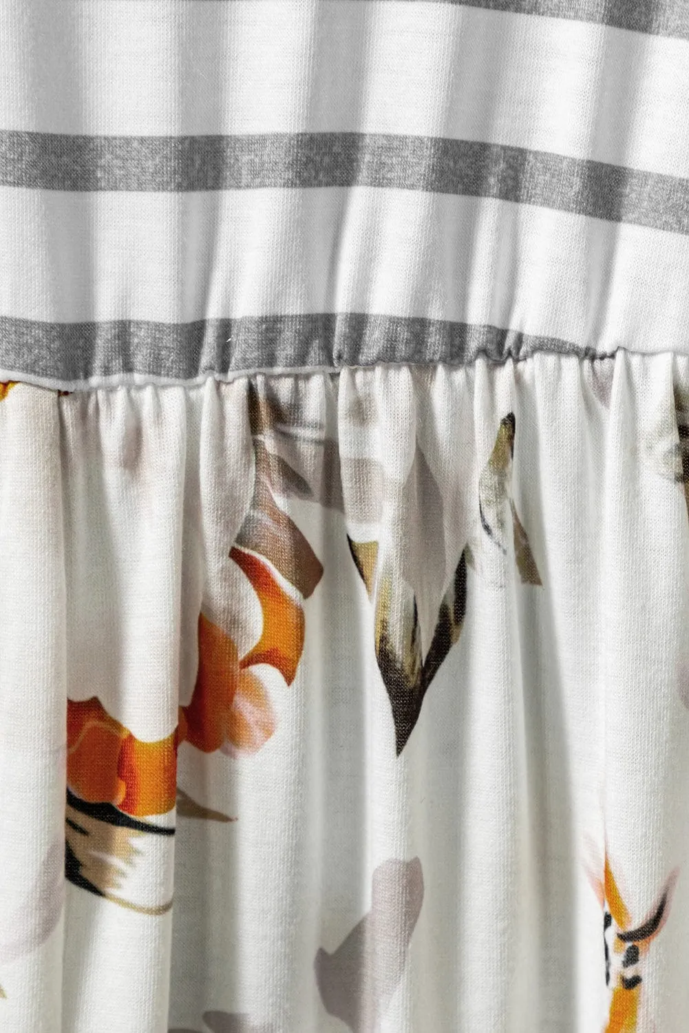 Breezy White Floral Striped Jumpsuit with Pockets