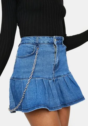 Call Back Later Denim Mini Skirt