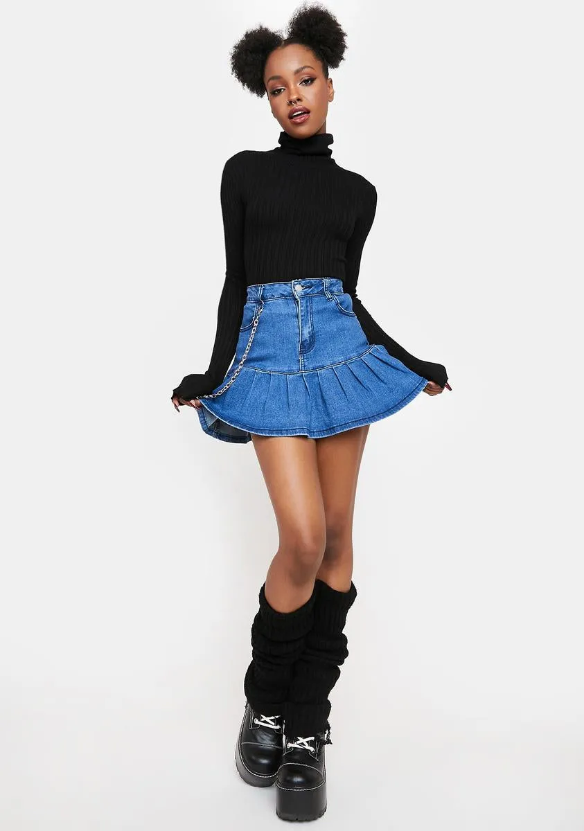 Call Back Later Denim Mini Skirt