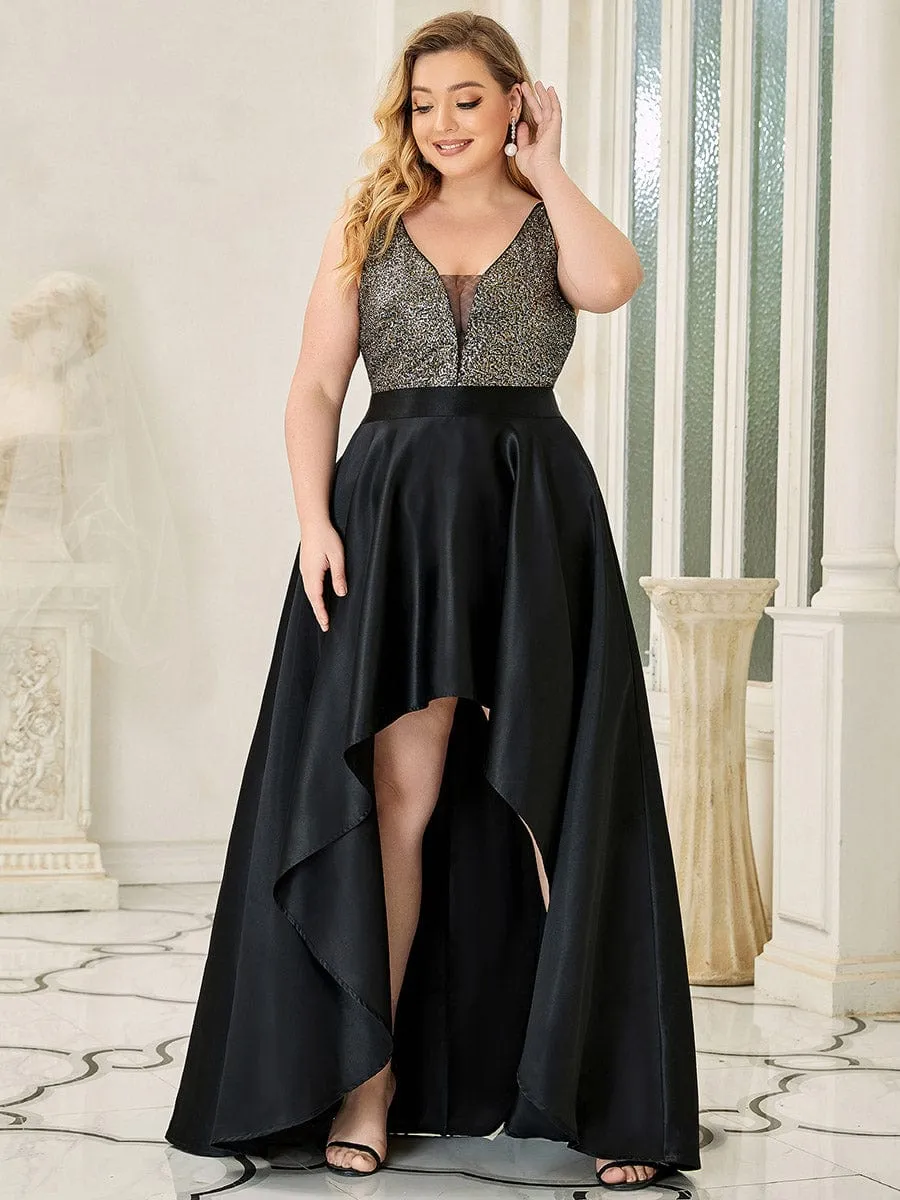 Captivating V-Neck Sparkly Prom Dress for Women