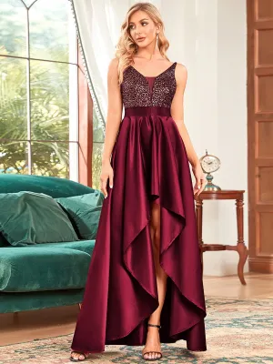 Captivating V-Neck Sparkly Prom Dress for Women