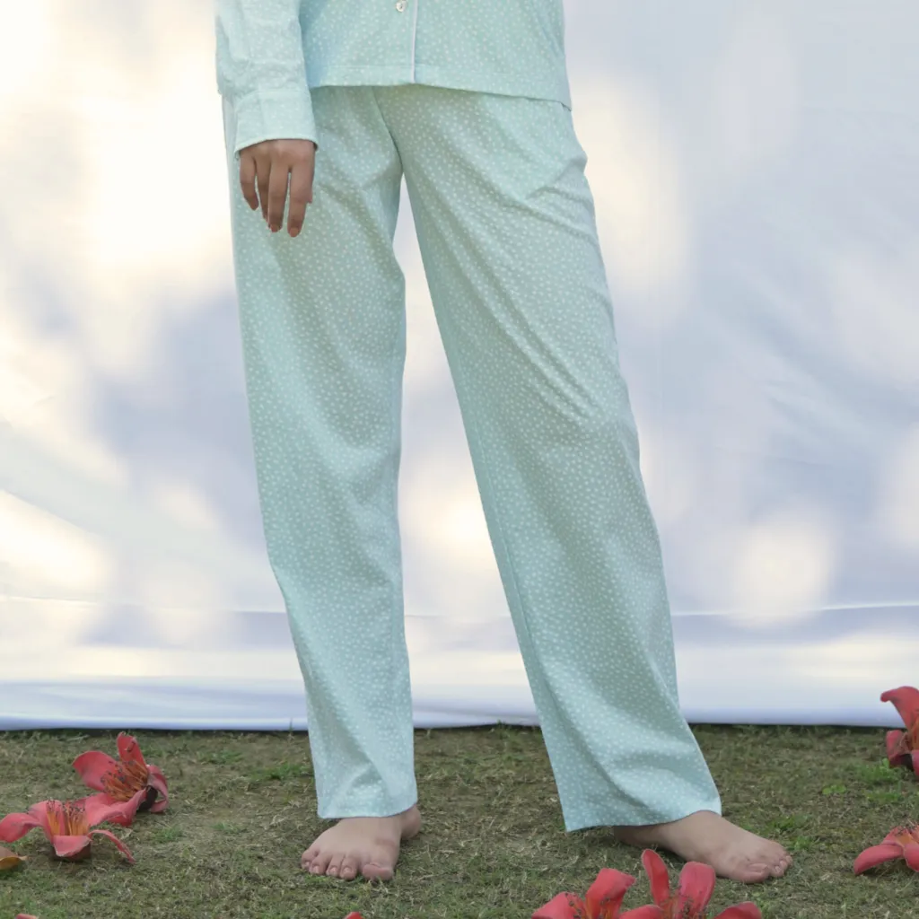 Cosy cocoon PJ  Blue Polka Dot (bottom)