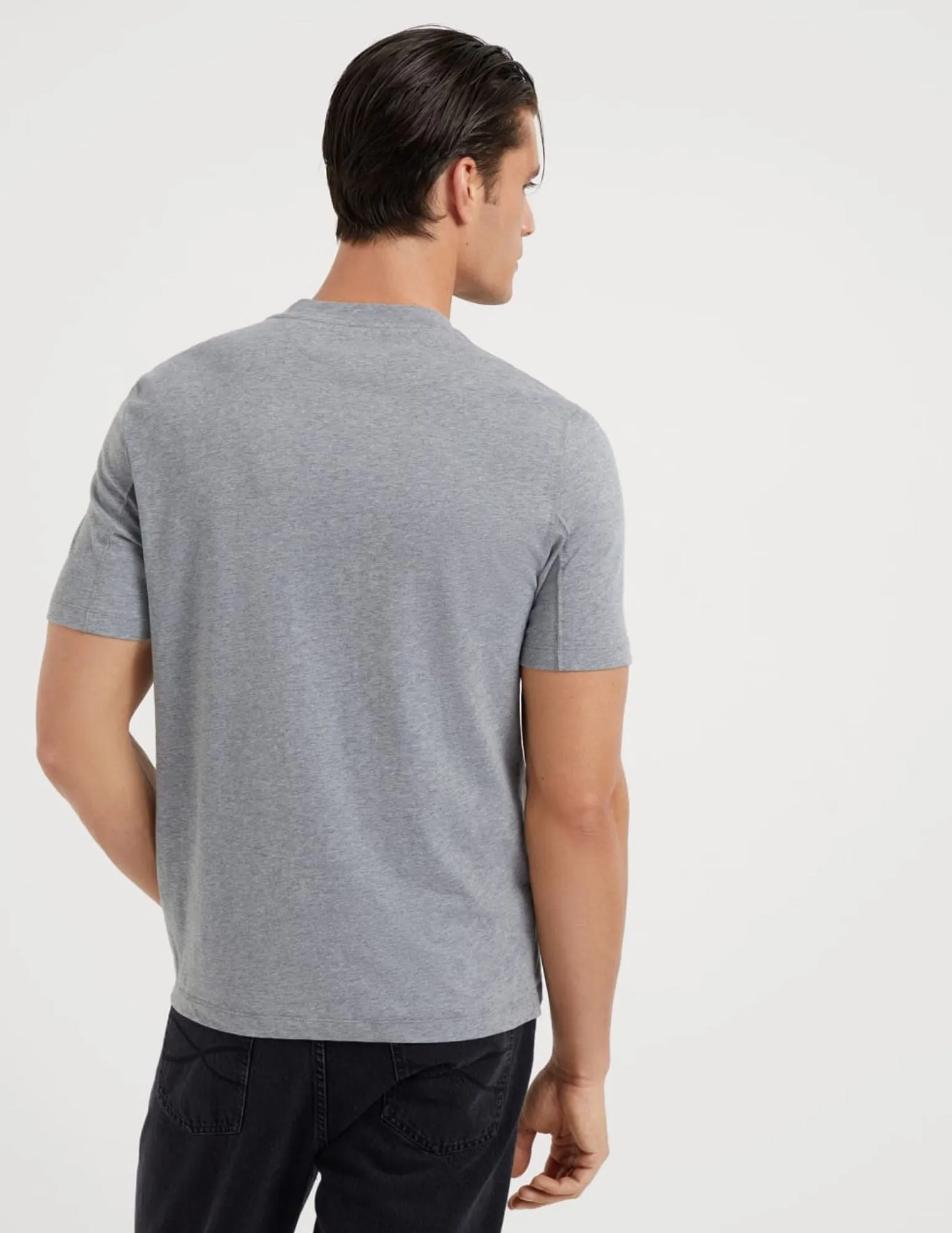 Cotton Jersey Basic Fit Crewneck T-Shirt | Grey
