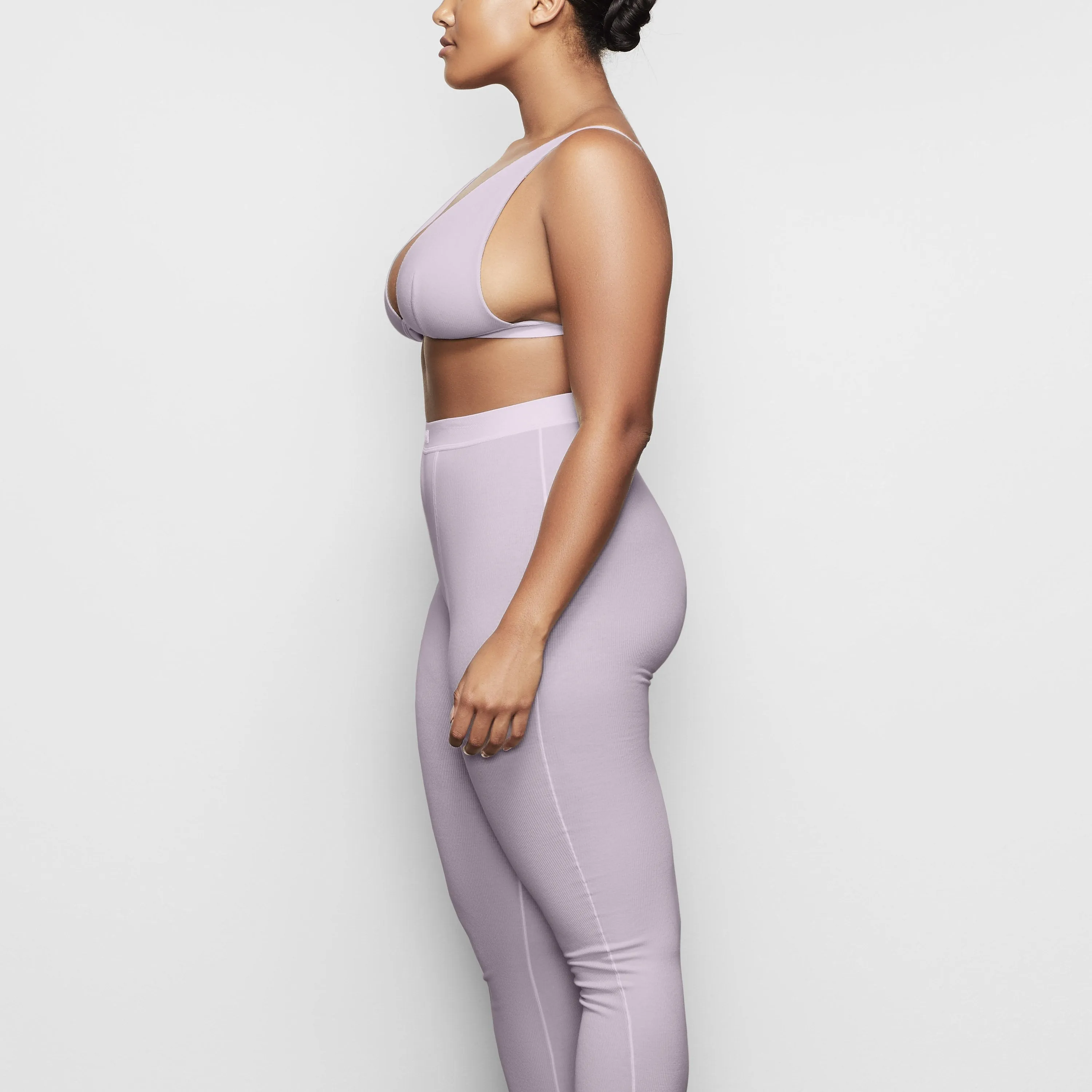COTTON RIB THERMAL LEGGING | IRIS MICA