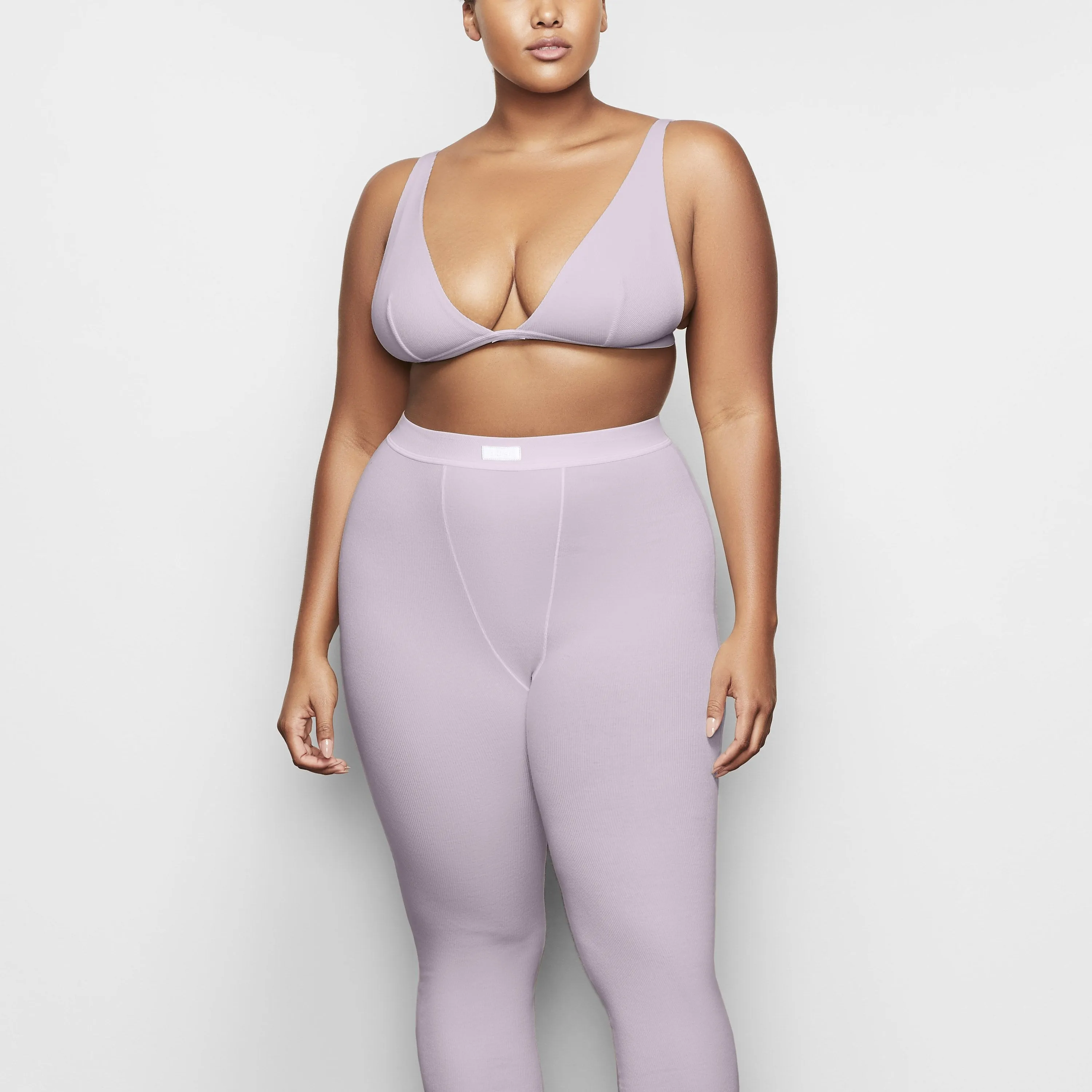 COTTON RIB THERMAL LEGGING | IRIS MICA