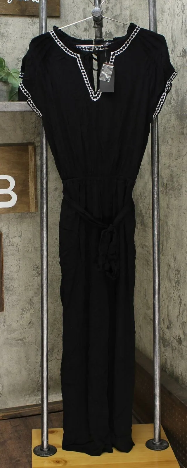 Curations Women's Wide Leg Crinkle Gauze Jumpsuit