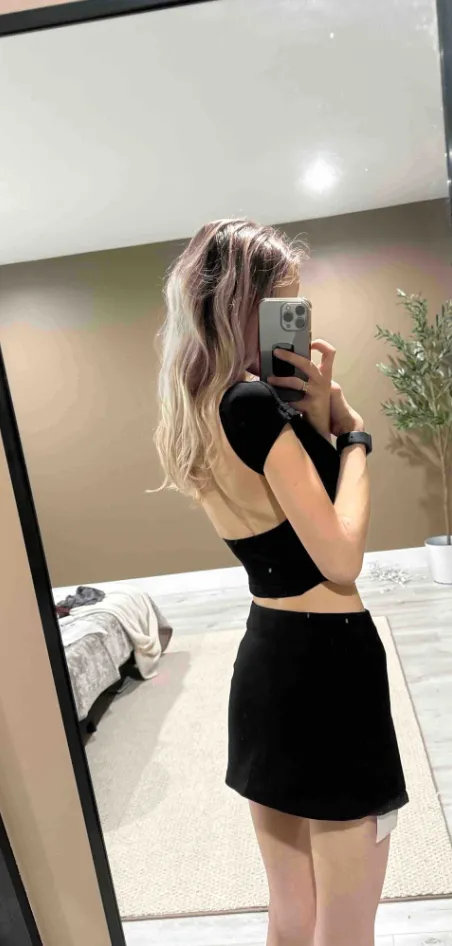Custom Tailored Low Rise Mini Skirt