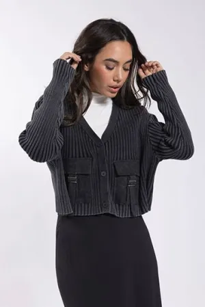 DENIM POCKET CARDIGAN