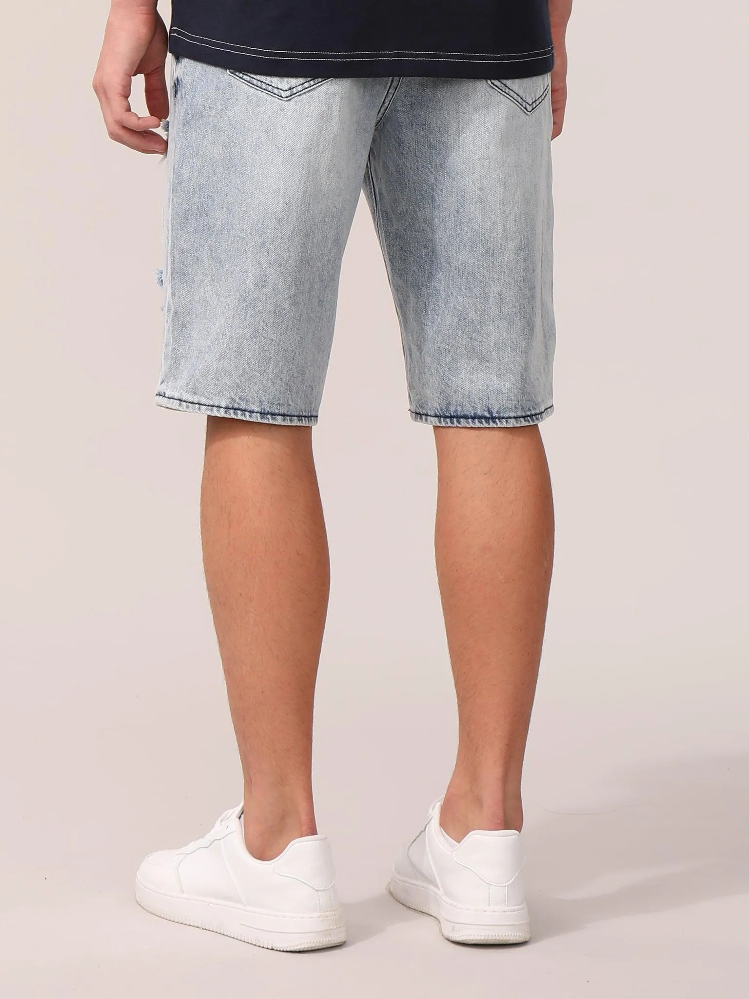 Distressed Denim Shorts