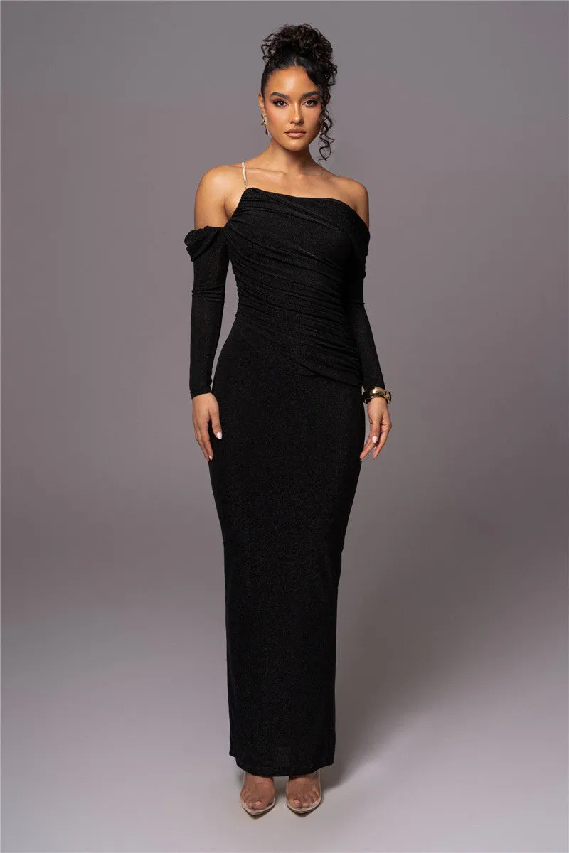 Eliza Woman Off-shoulder Long Sleeve Sexy Maxi Dress