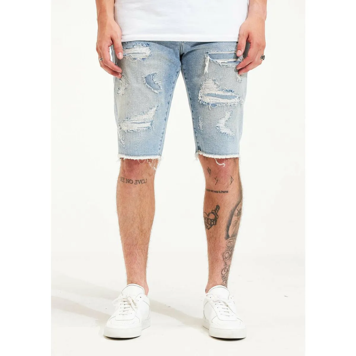 Embellish Light Blue Sunset Ripped Shorts (EMBSP222-105)