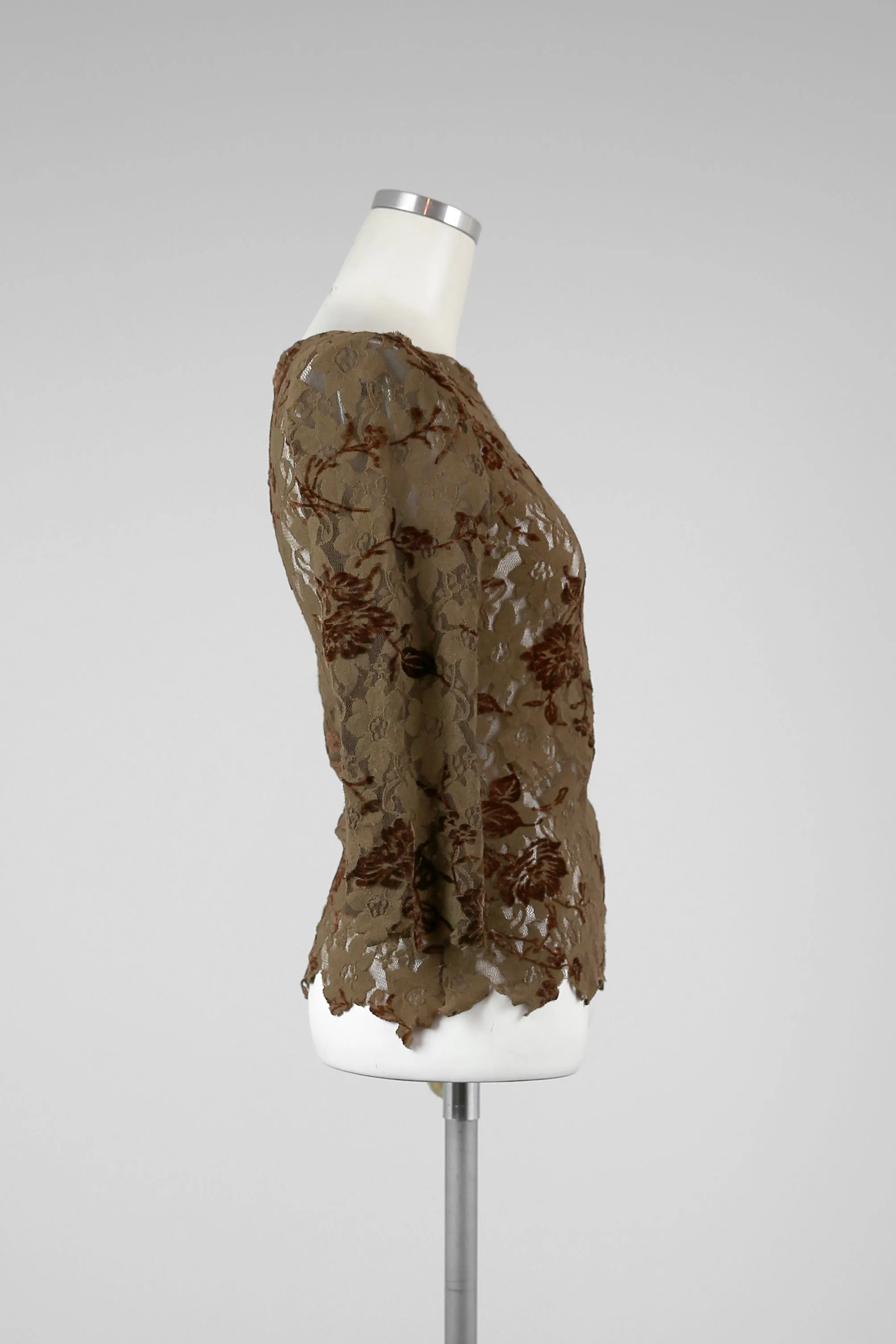 Floral Lace Velvet Top