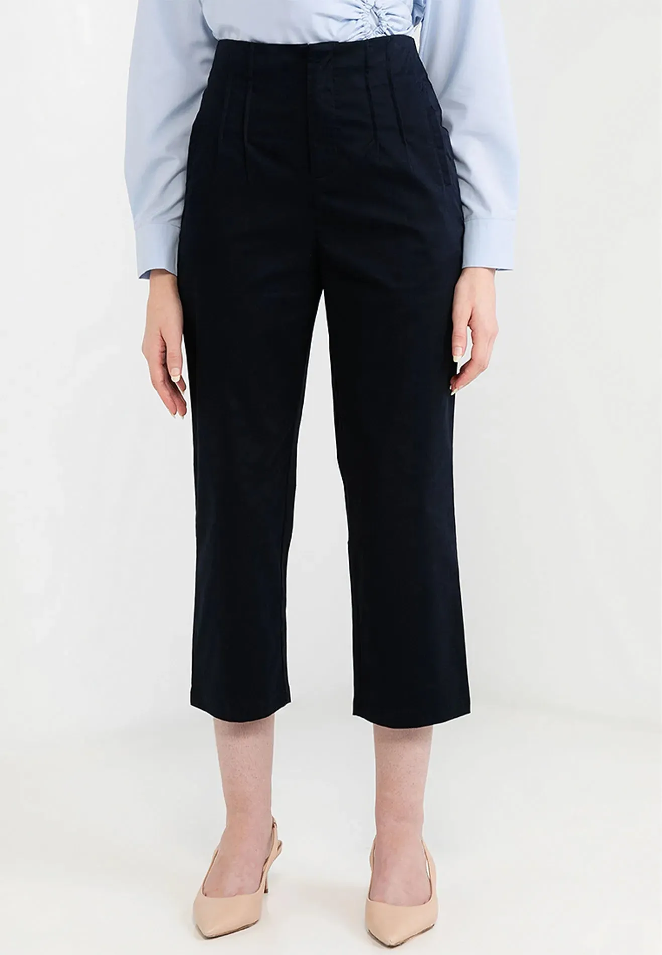 Front Pleated Straight Pants