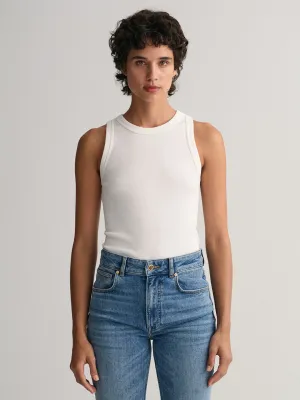 Gant White Preppy Slim Fit Tank Top