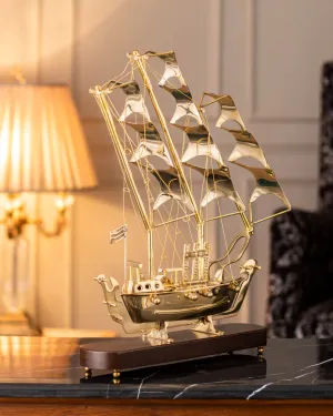'Golden Age' Handcrafted Brass Model Ship - Large - 26"