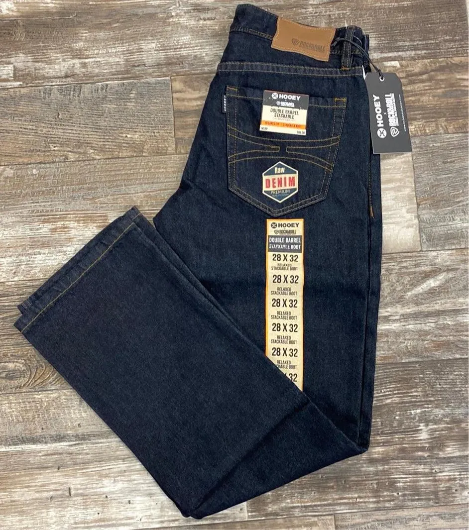 Hooey by Rock & Roll Cowboy Men's Reflex Double Barrel Relaxed Fit Stackable Bootcut Jean MTB3565