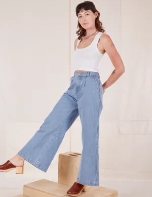 Indigo Wide Leg Trousers - Light Wash