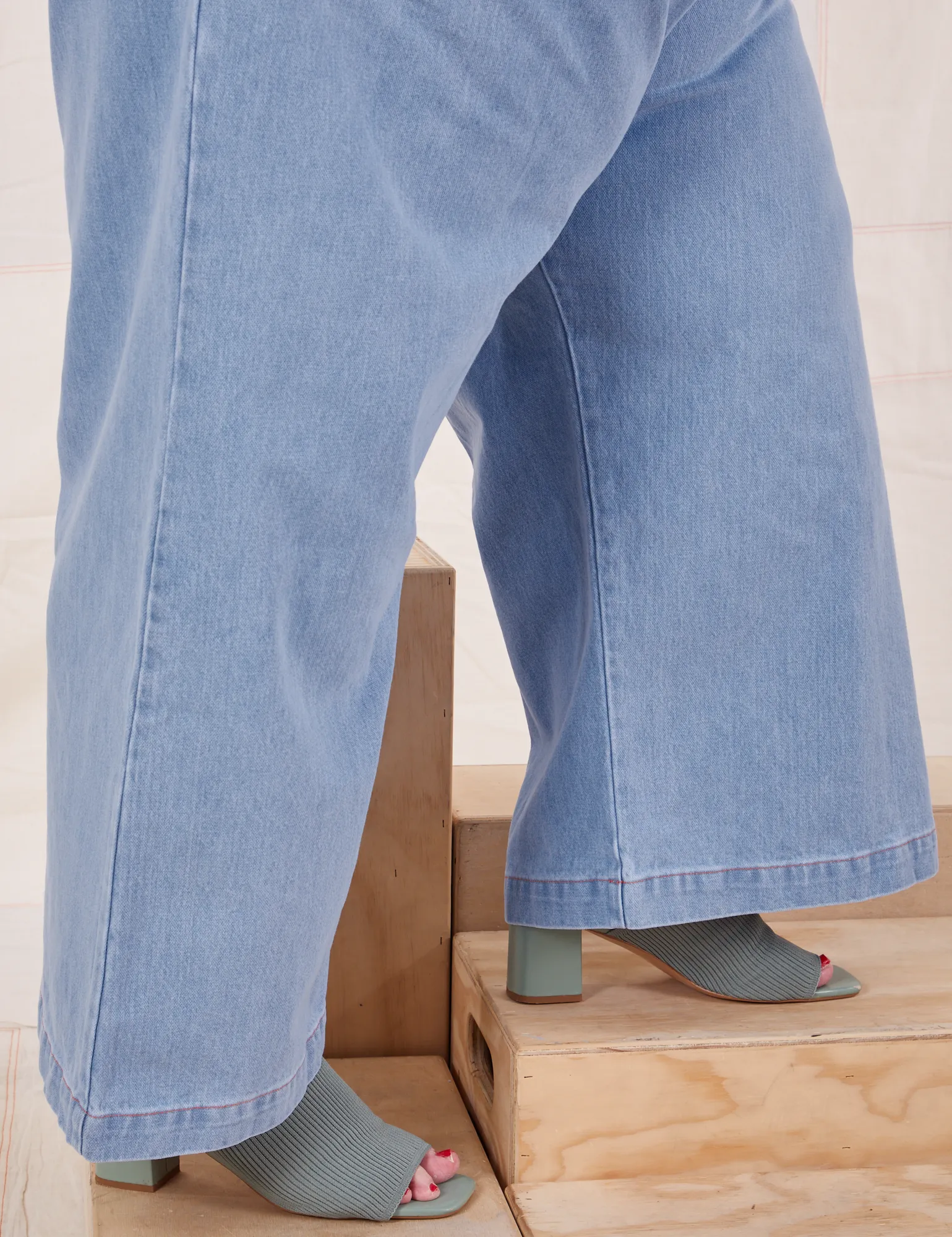 Indigo Wide Leg Trousers - Light Wash