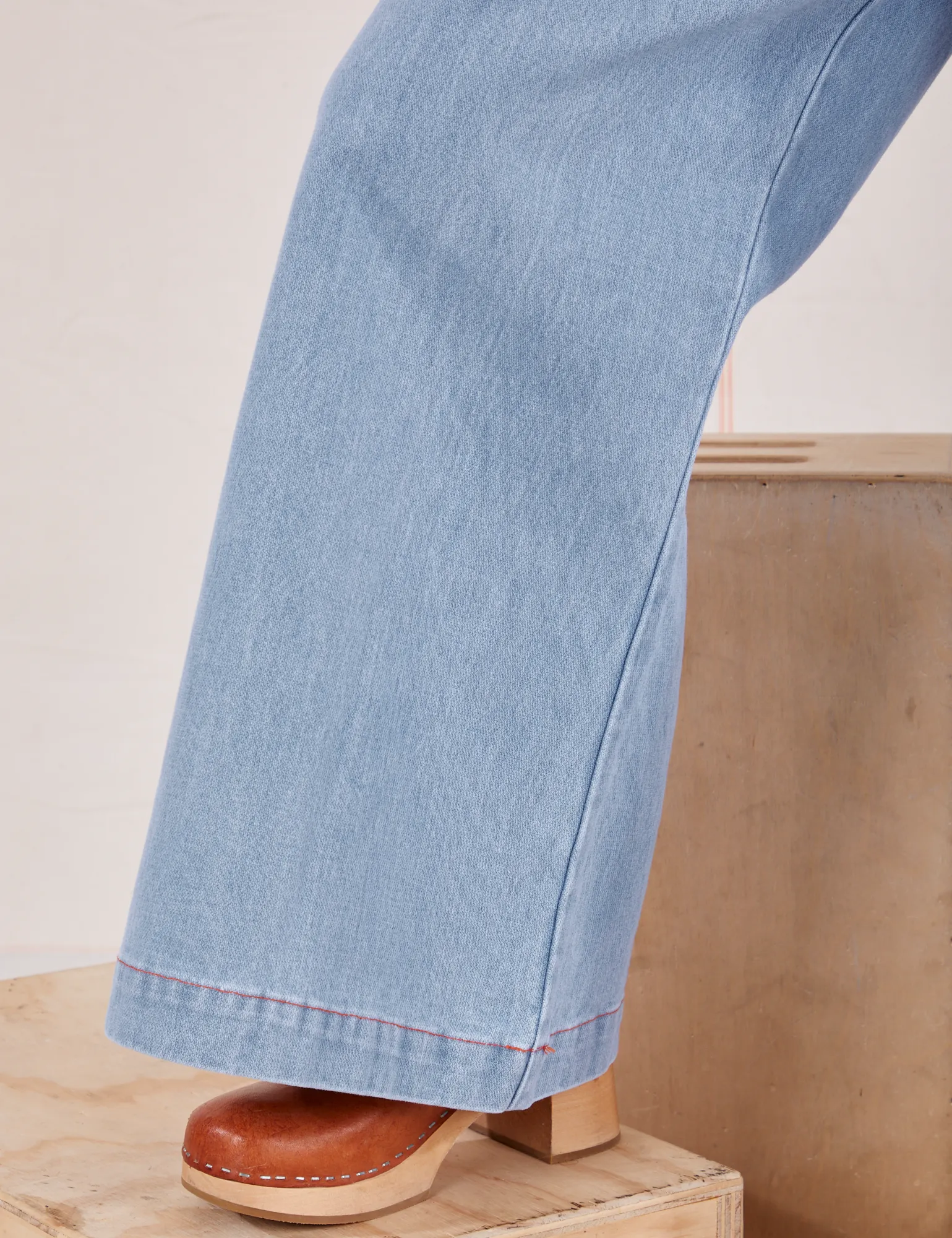 Indigo Wide Leg Trousers - Light Wash
