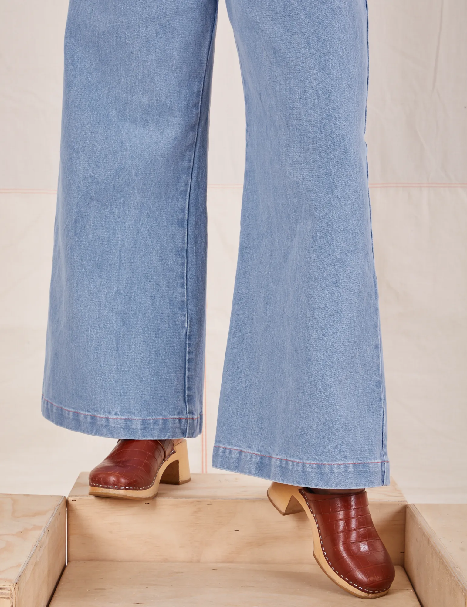 Indigo Wide Leg Trousers - Light Wash