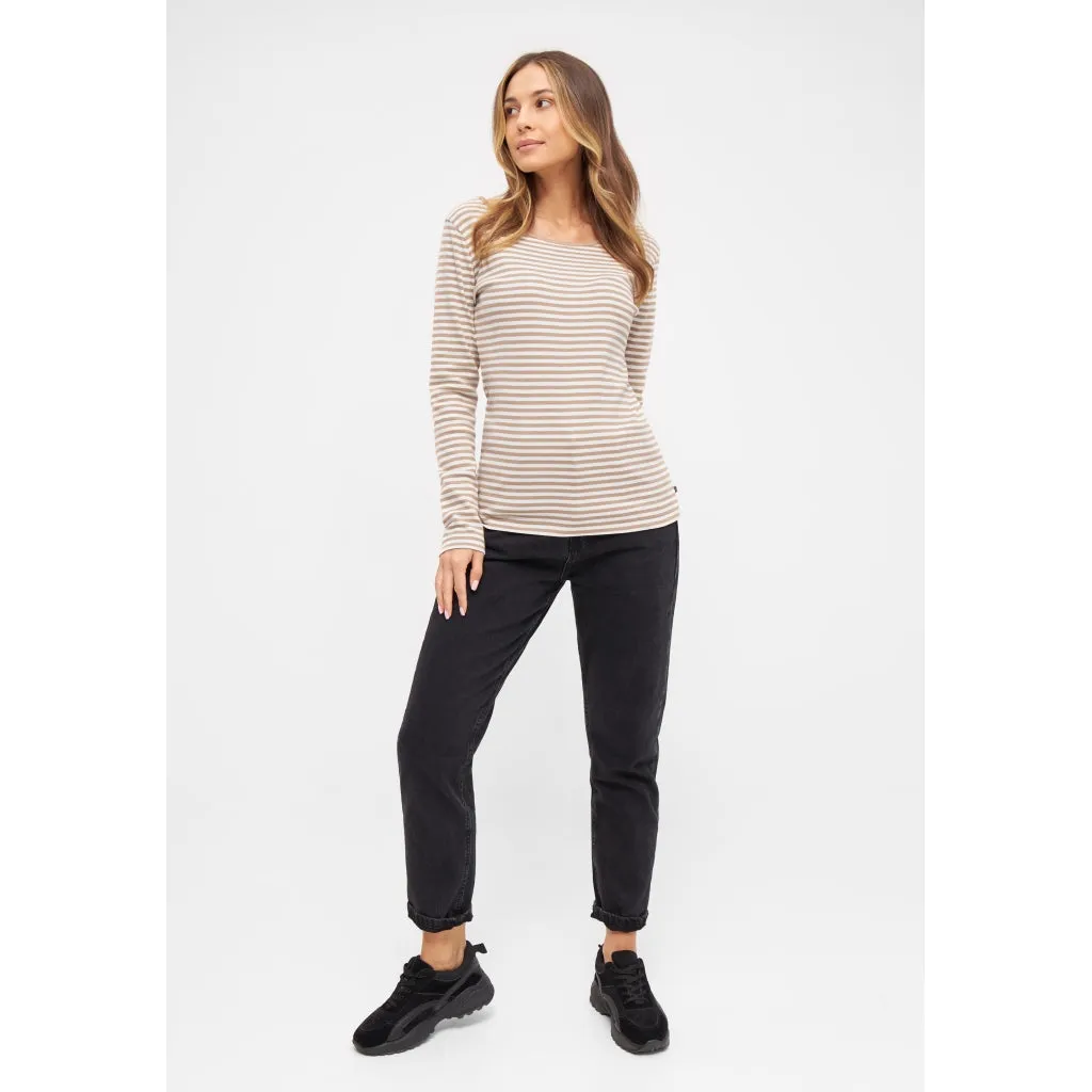 Josefine Long Sleeve T-shirt - Camel / Pearl