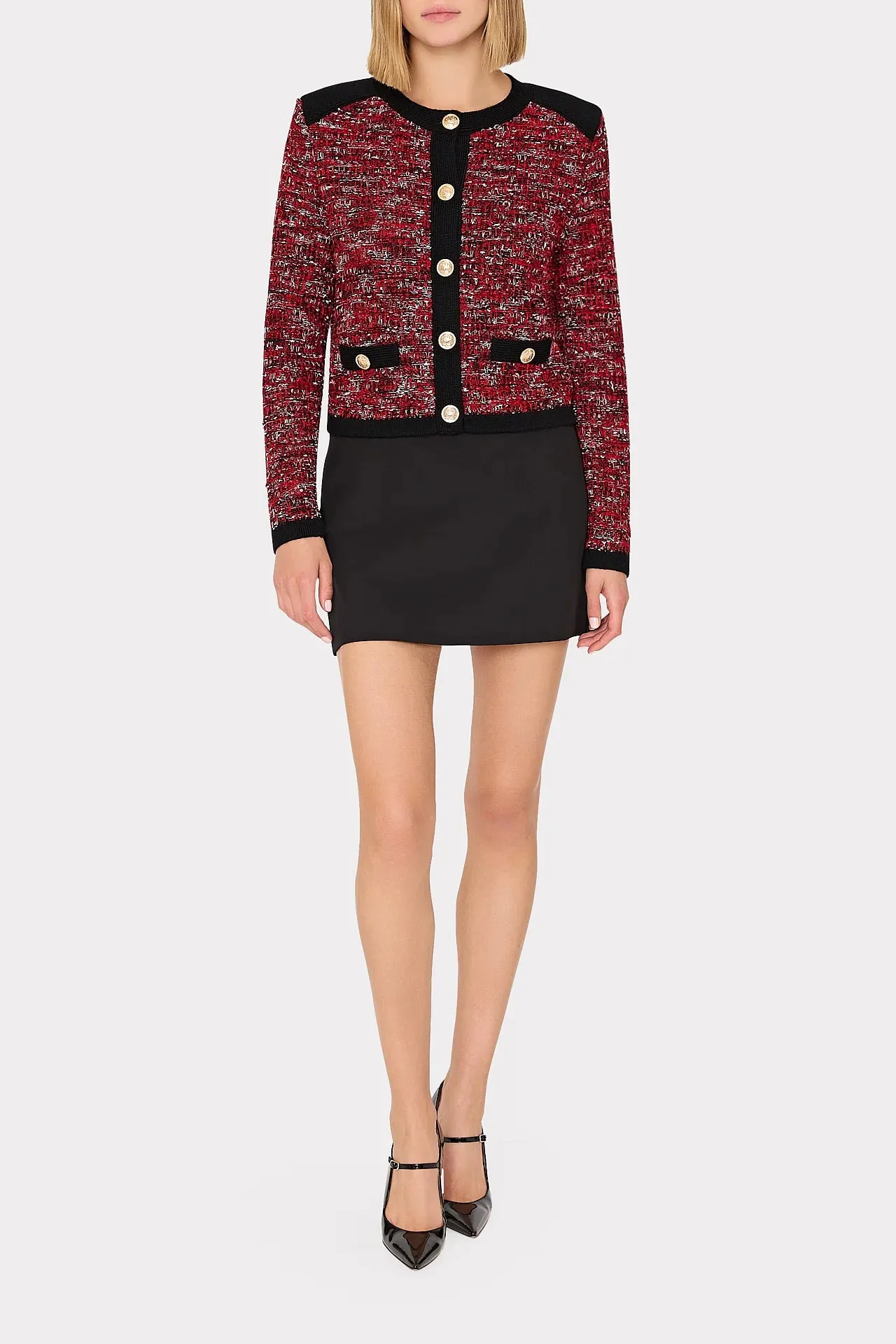Kelly Textured Knit Cardigan - Claret