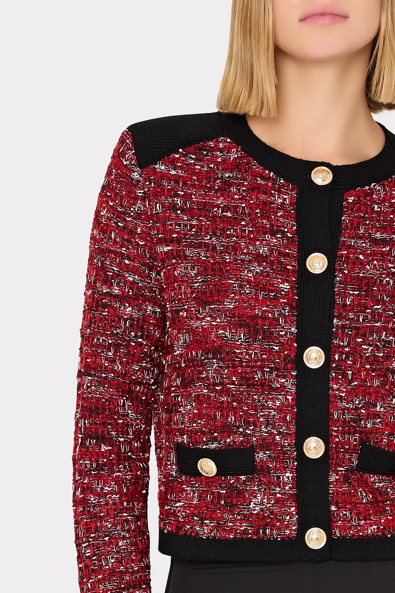 Kelly Textured Knit Cardigan - Claret