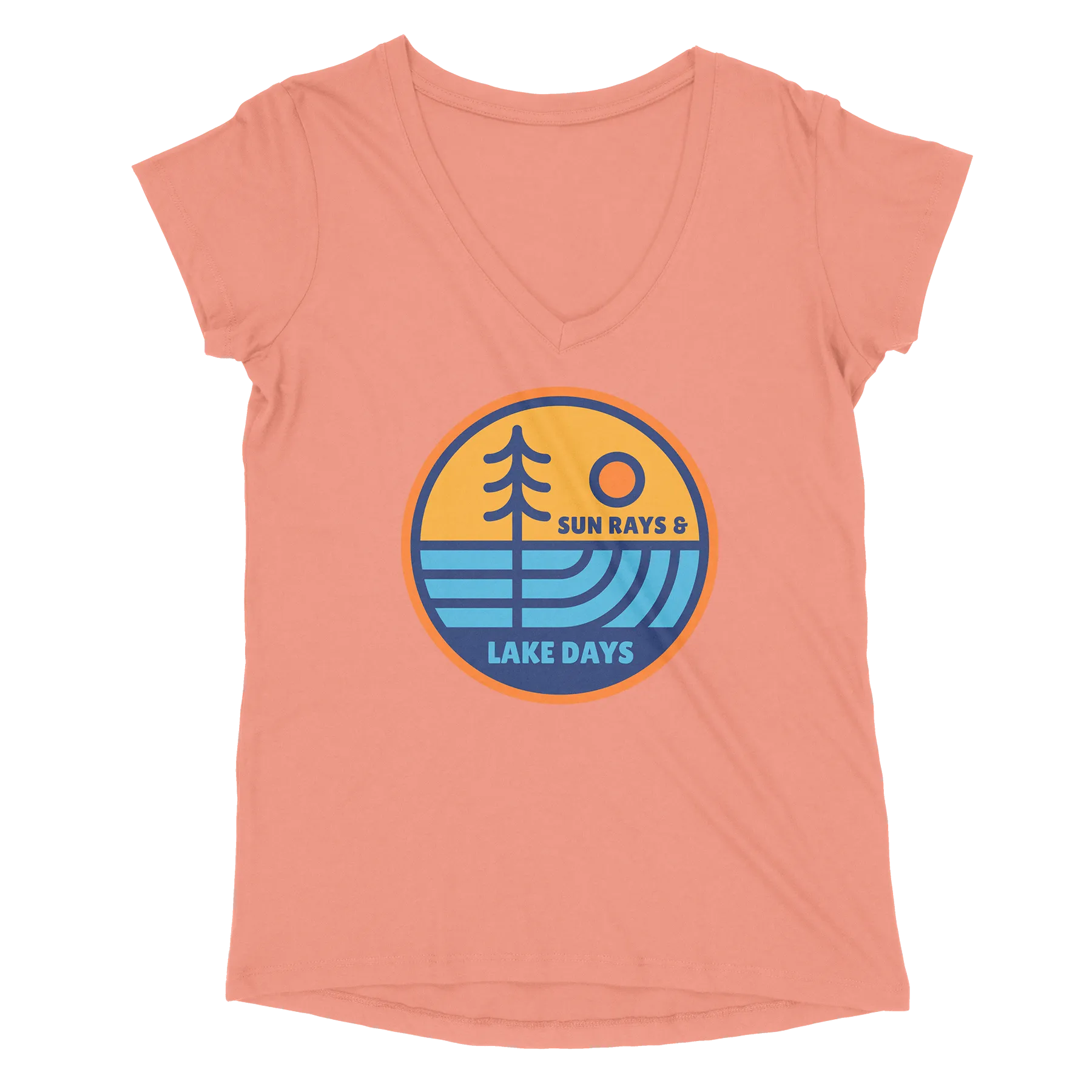 Lake 0266 Sun Rays & Lake Days Women’s Perfect Tri V-Neck Tee