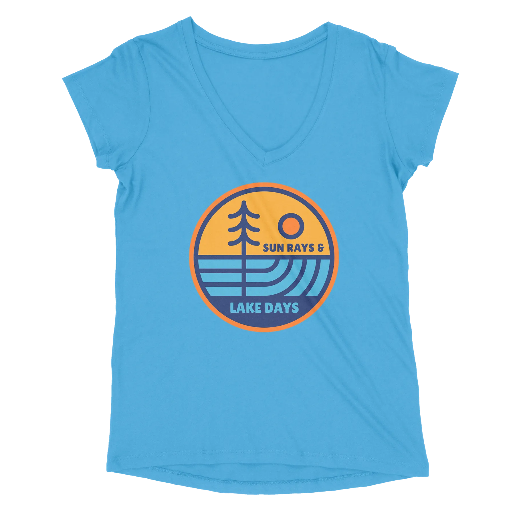 Lake 0266 Sun Rays & Lake Days Women’s Perfect Tri V-Neck Tee