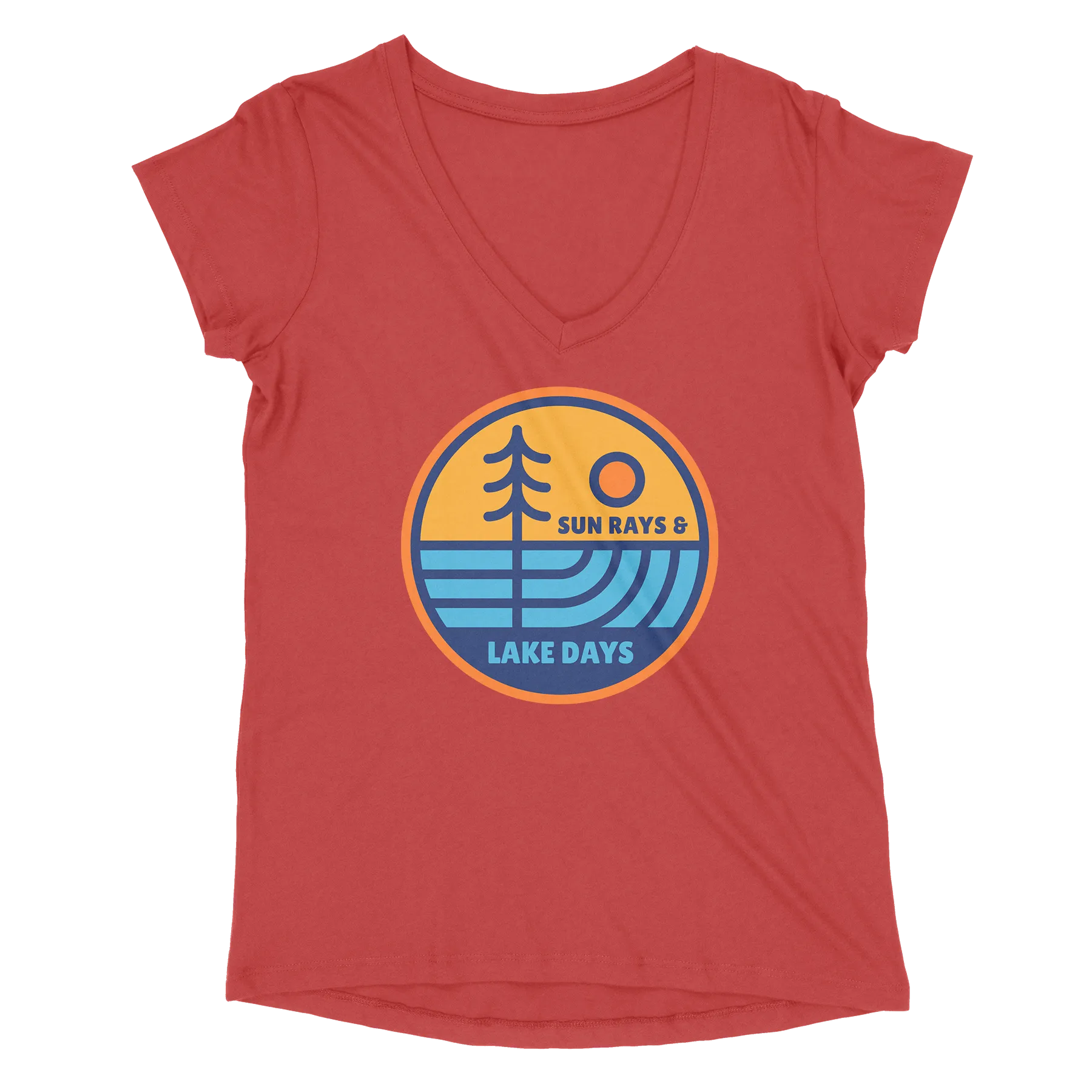 Lake 0266 Sun Rays & Lake Days Women’s Perfect Tri V-Neck Tee