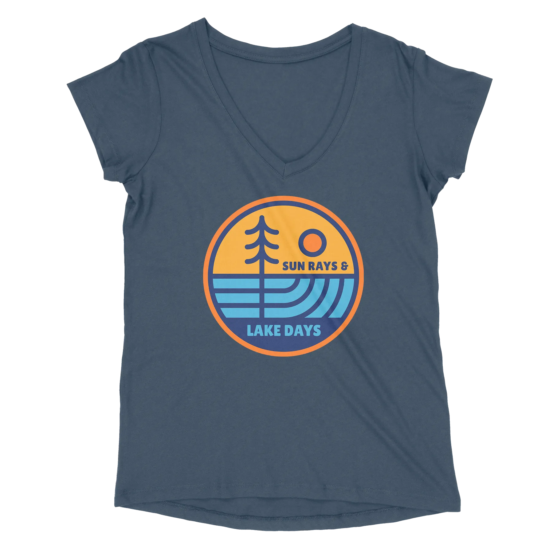 Lake 0266 Sun Rays & Lake Days Women’s Perfect Tri V-Neck Tee