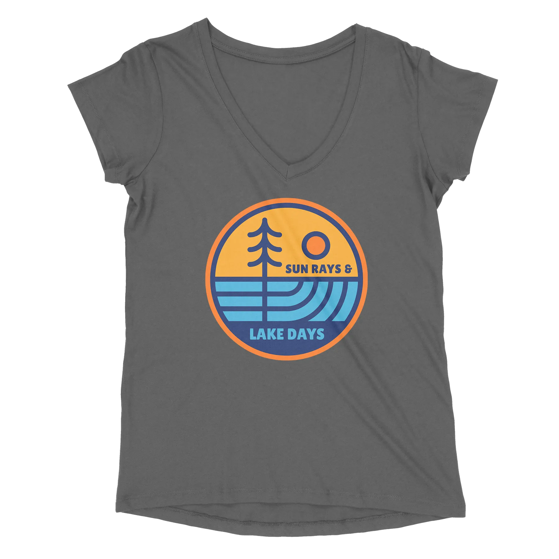 Lake 0266 Sun Rays & Lake Days Women’s Perfect Tri V-Neck Tee