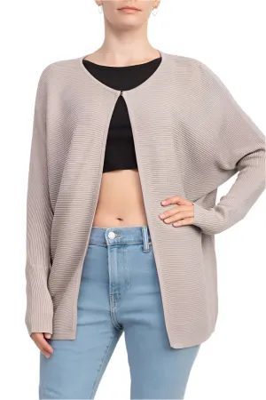 Lissy Crew Neck Open Front Long Sleeve Knit Cardigan