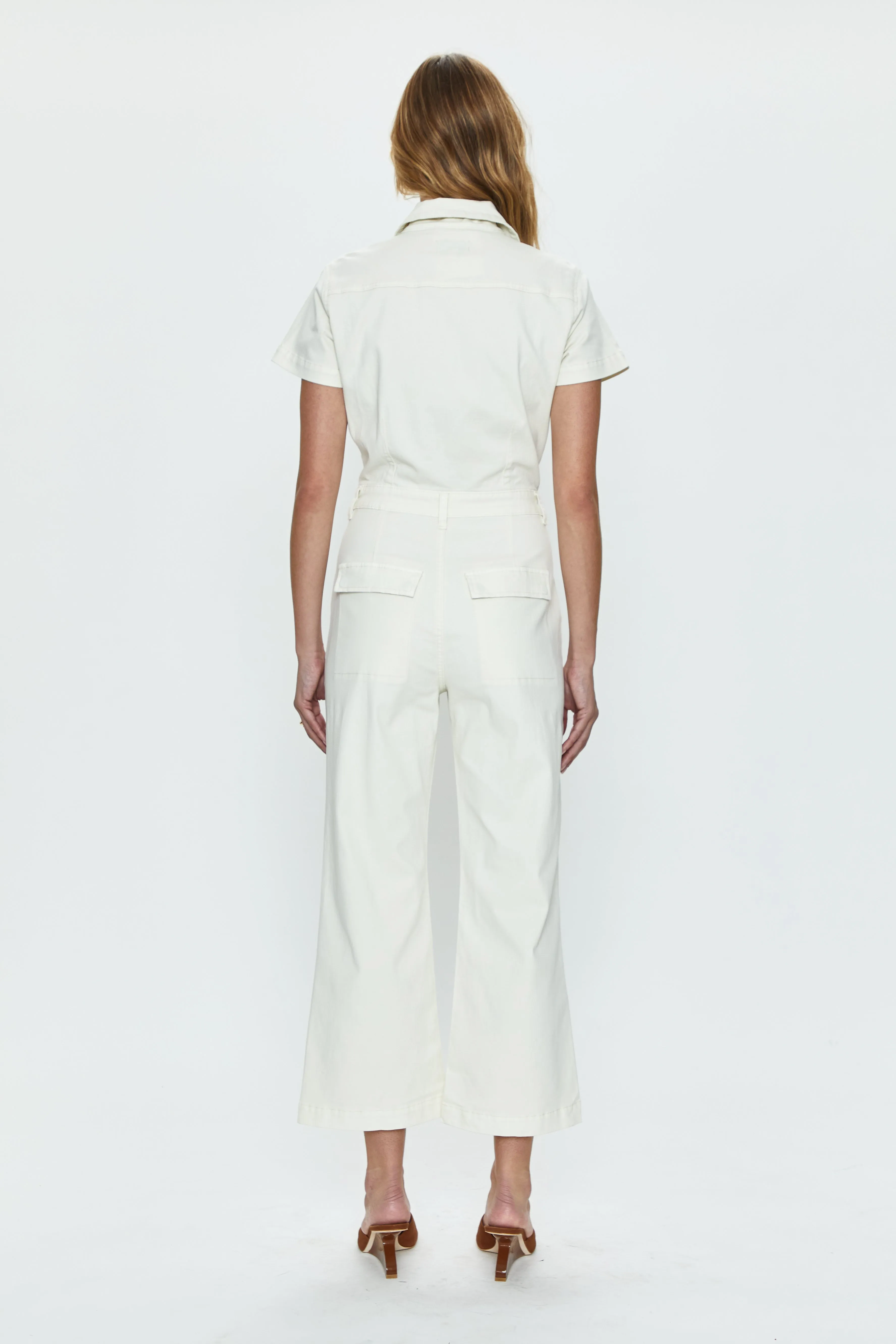 Makenna Wide Leg Jumpsuit - Eggshell