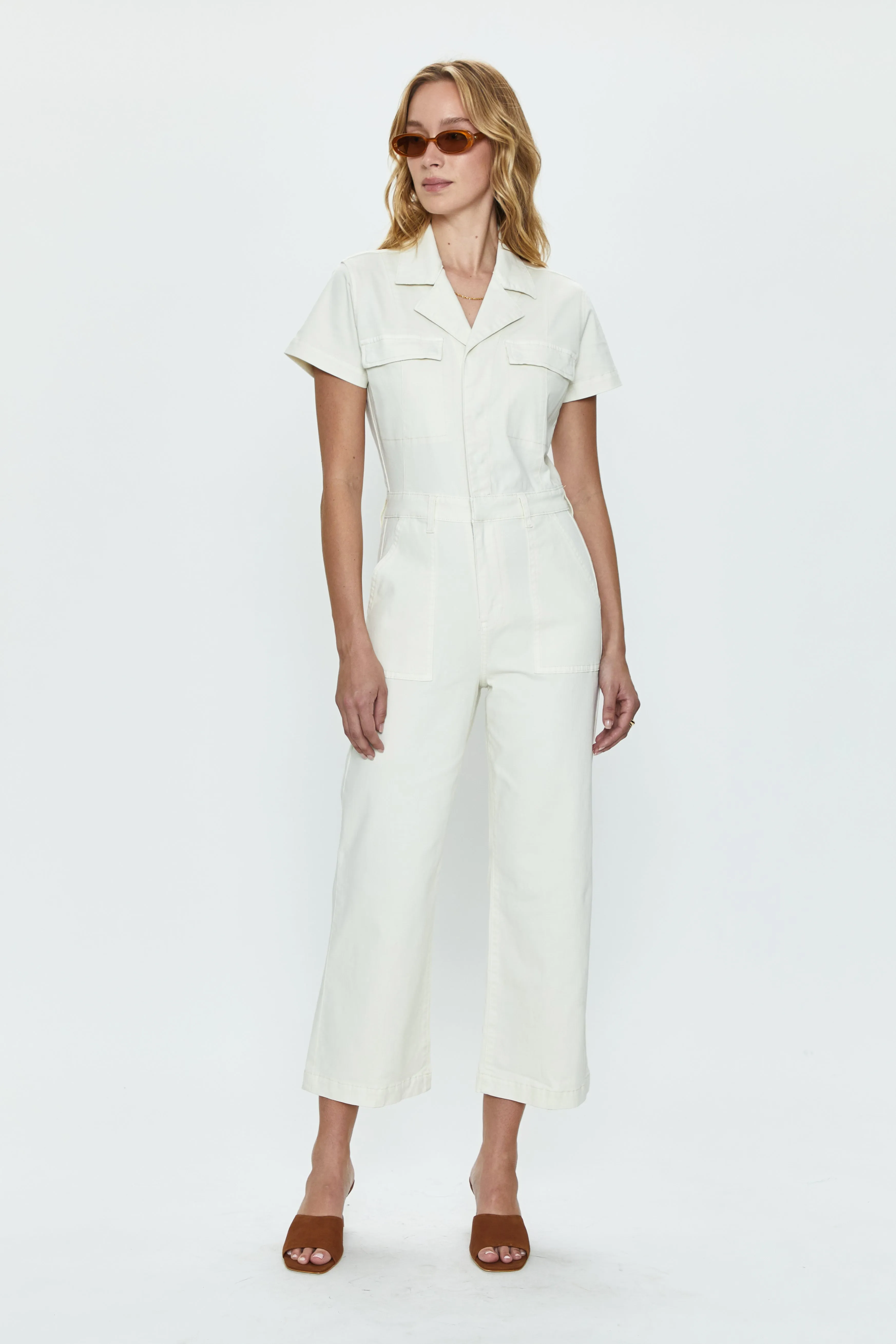 Makenna Wide Leg Jumpsuit - Eggshell