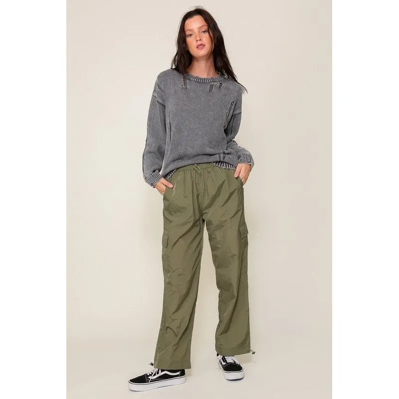 Mineral Wash Distressed Sweater
