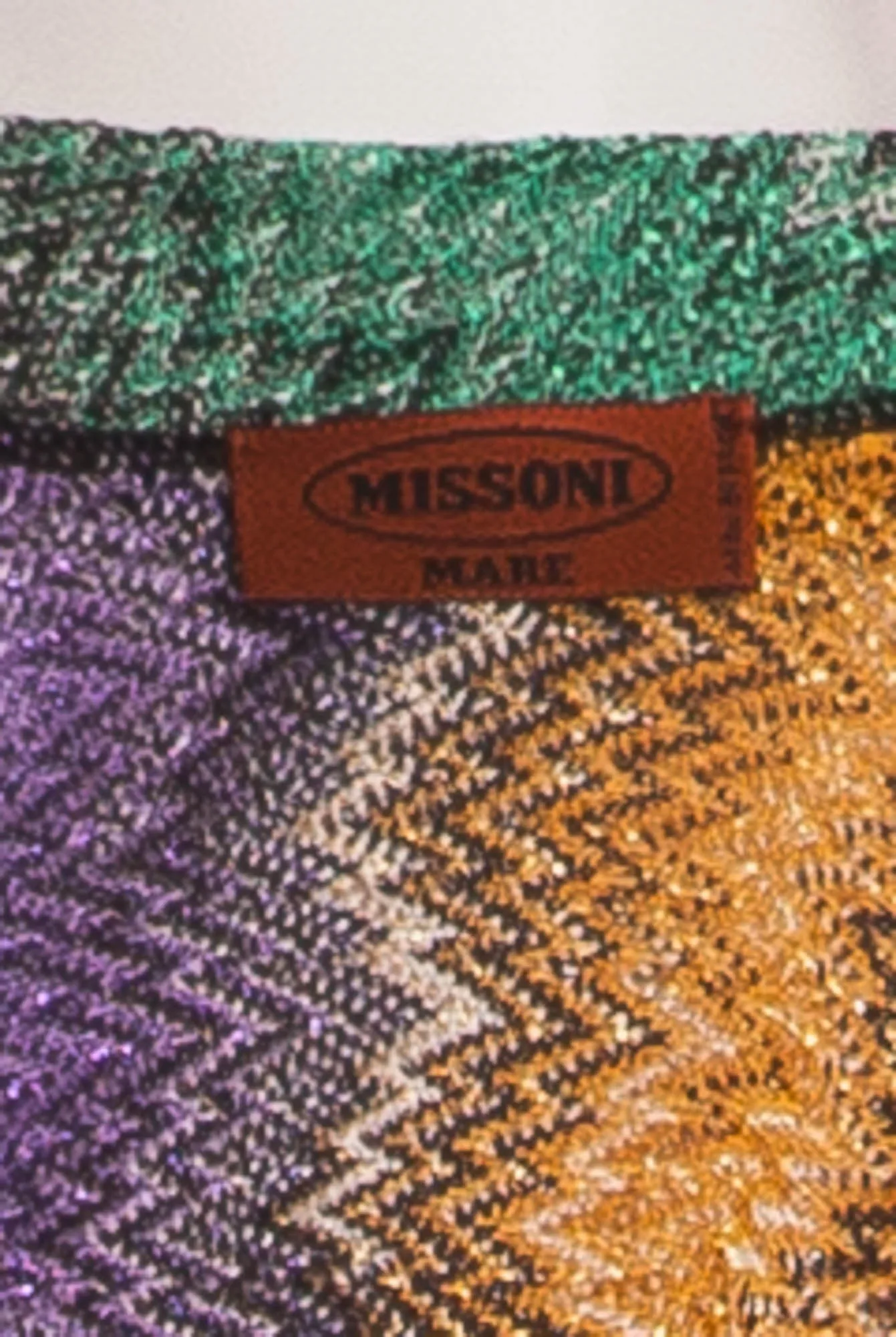 Missoni - Purple, Green, Orange Striped Short Sleeve Dress -