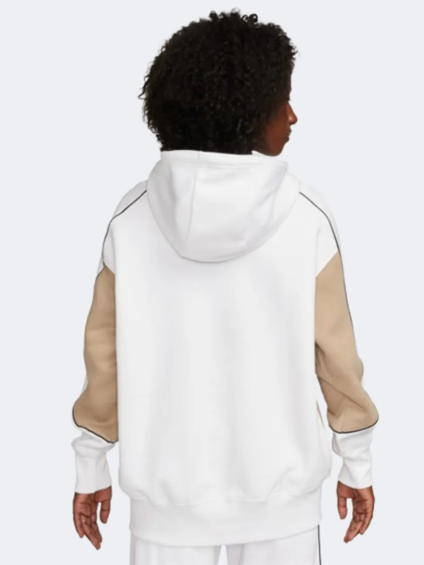 Nike Sportswear Fleece Oversized Women Lifestyle Hoody White/Khaki/Black