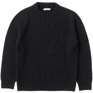 Nudie August Rib Wool Sweater (navy)