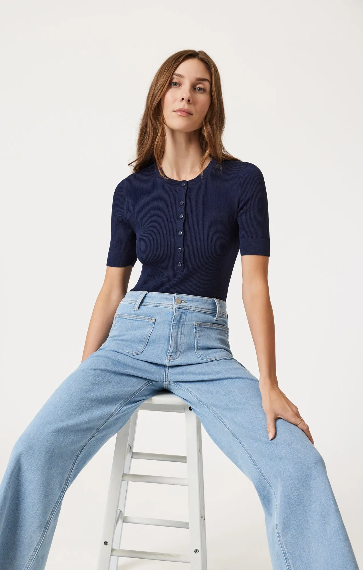 PALOMA MARINE WIDE LEG IN LIGHT BLUE FLEX BLUE