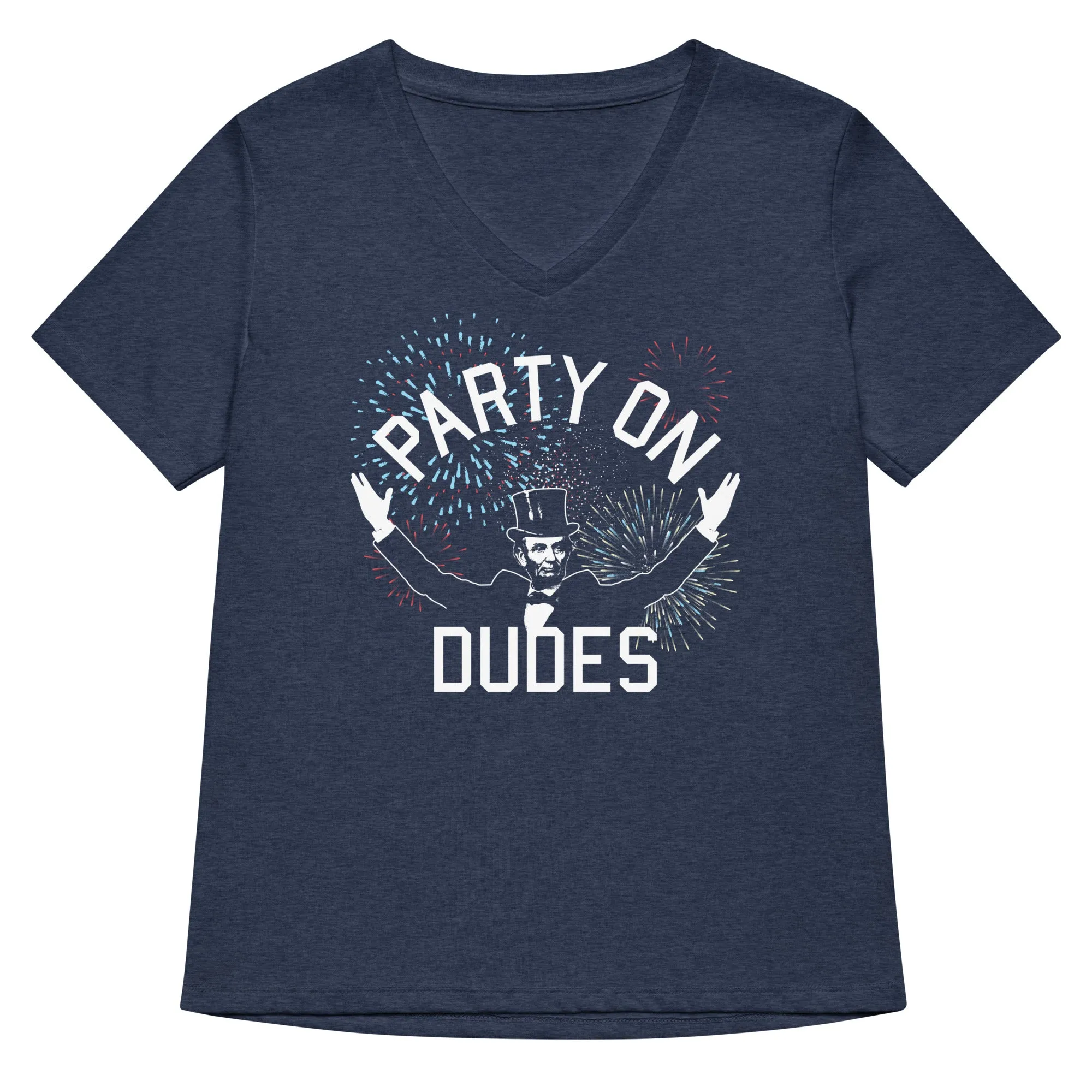 Party On Dudes Women's V-Neck Tee